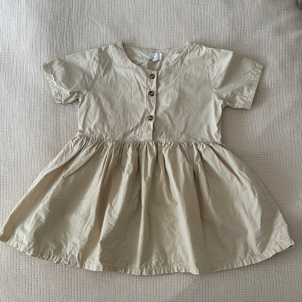 Stylish Tan Button-Up Dress